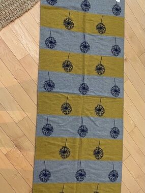 Pretty Persuasions Dandelion Print Scarf in Gray and Mustard